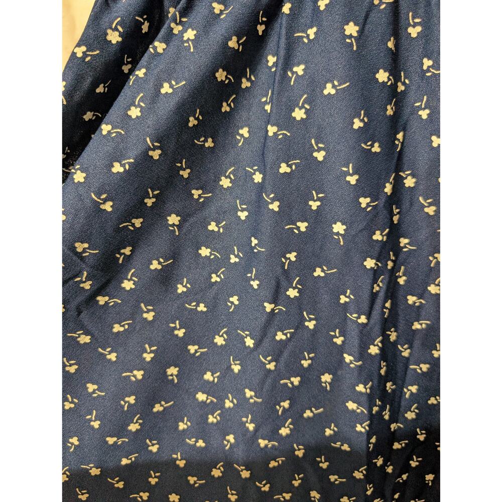 80s Cottagecore Navy Blue Ditsy Floral Dress Statements Made in USA Size 8 - Picture 6 of 7